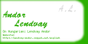 andor lendvay business card